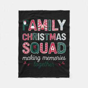 Family Christmas 2024 Matching Squad Santa Elf Fun Fleece Blanket
