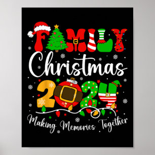 Family Christmas 2024 Matching Squad Santa Elf Fun Poster