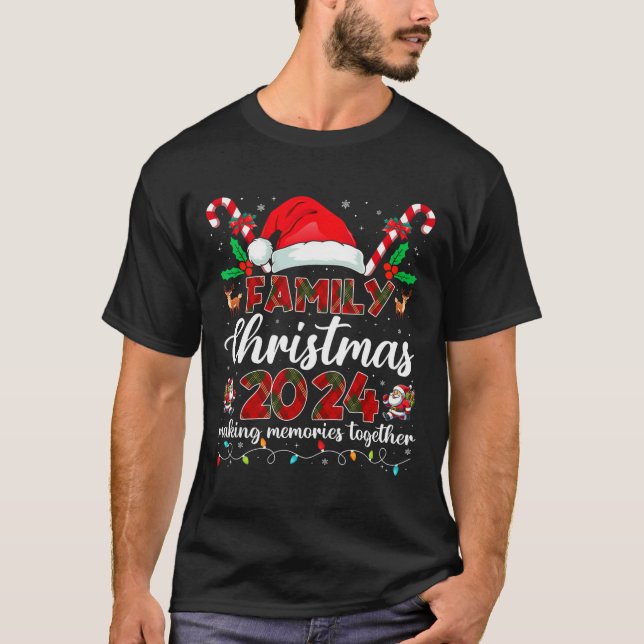 Family Christmas 2024 Matching Squad Santa Elf Fun T-Shirt (Front)