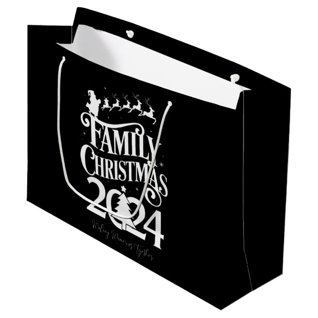 Family Christmas 2024 Memories Together Matching  Large Gift Bag (Front Angled)