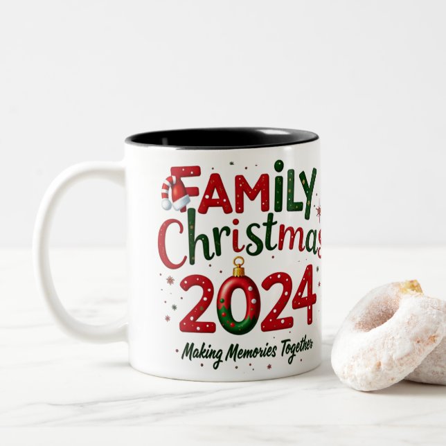 Family Christmas 2024 Mug Making Memories Togeth (With Donut)