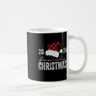 Family Christmas 2024 Santa Hat Plaid Buffalo Xmas Coffee Mug