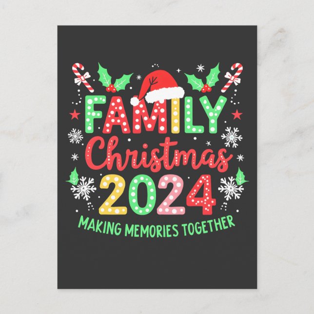Family Christmas 2024 Xmas Family Matching Outfit  Invitation Postcard (Front)