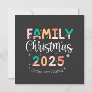 Family Christmas 2025 Blessed and Grateful Invitation