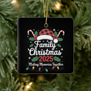 Family Christmas 2025 Crew Group Matching Family Ceramic Ornament