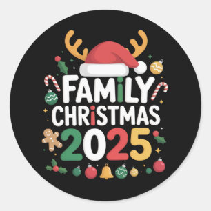 Family Christmas 2025 Crew Group Matching Family Classic Round Sticker