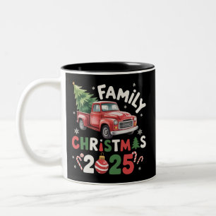 Family Christmas 2025 Crew Group Matching Family  Two-Tone Coffee Mug
