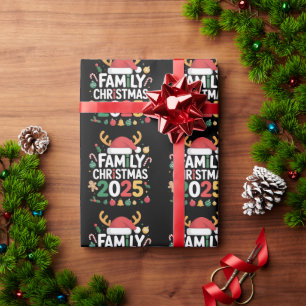 Family Christmas 2025 Crew Group Matching Family  Wrapping Paper