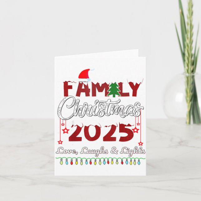 Family Christmas 2025 Love, Laughs And Lights Holi Card (Front)