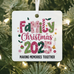 Family Christmas 2025 Making Memories Together Metal Tree Decoration