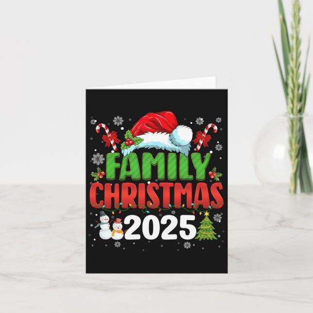 Family Christmas 2025 Matching Outfit Santa Squad  Card (Front)
