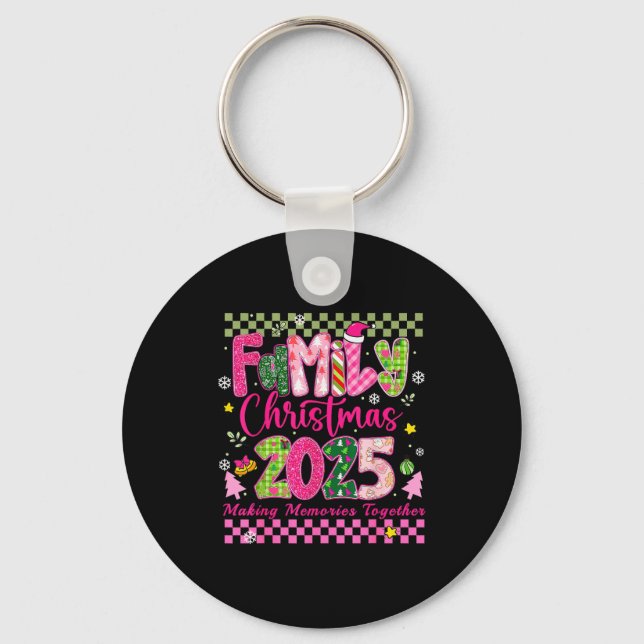 Family Christmas 2025 Matching Outfit Squad Santa  Key Ring (Front)