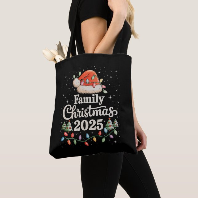 Family Christmas 2025 Matching Outfit Xmas Holiday Tote Bag (Close Up)