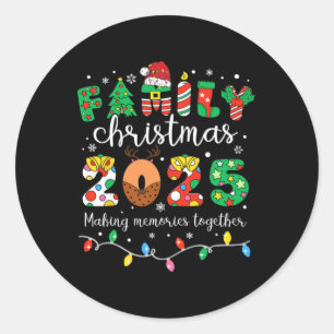 Family Christmas 2025 Matching Outfit Xmas Men Wom Classic Round Sticker