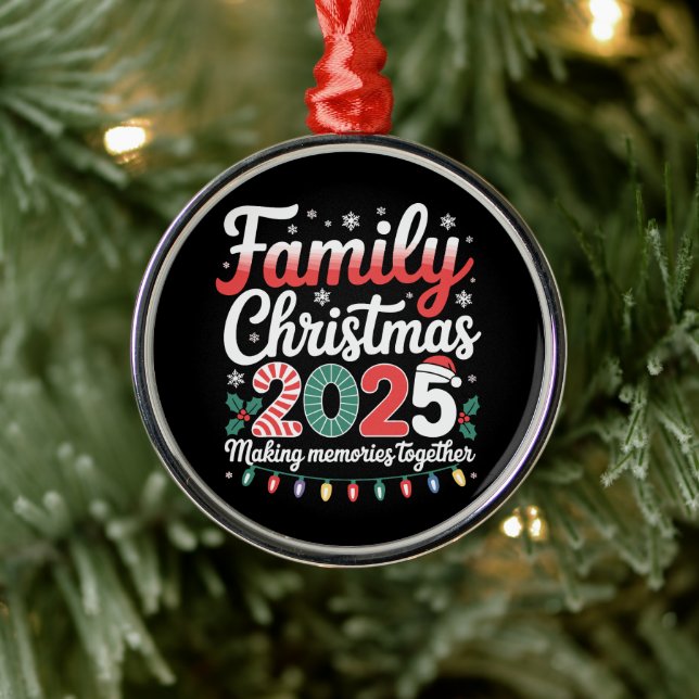 Family Christmas 2025 Matching Outfit Xmas Squad  Metal Ornament (Tree)