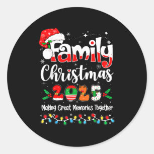 Family Christmas 2025 Matching Outfit Xmas Squad S Classic Round Sticker