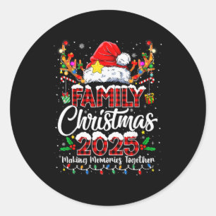Family Christmas 2025 Matching Outfit Xmas Squad S Classic Round Sticker