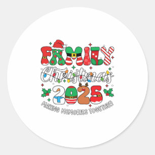 Family Christmas 2025 Matching Outfit Xmas Squad S Classic Round Sticker