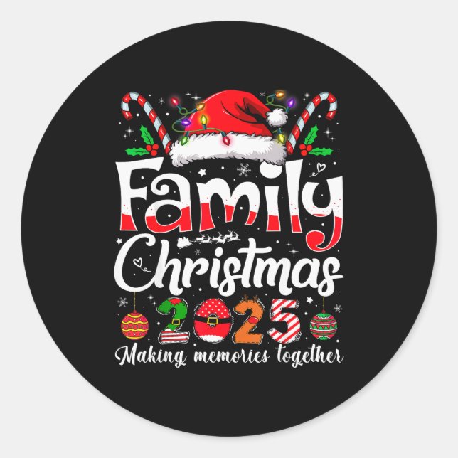 Family Christmas 2025 Matching Outfit Xmas Squad S Classic Round Sticker (Front)