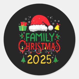 Family Christmas 2025 Matching Outfit Xmas Squad S Classic Round Sticker