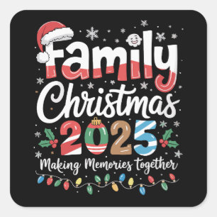 Family Christmas 2025 Matching Outfit Xmas Squad  Square Sticker