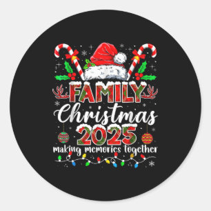 Family Christmas 2025 Matching Santa Tee Xmas Paja Classic Round Sticker