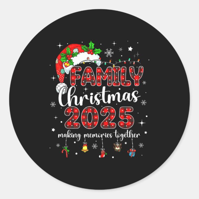 Family Christmas 2025 Matching Santa Tee Xmas Paja Classic Round Sticker (Front)