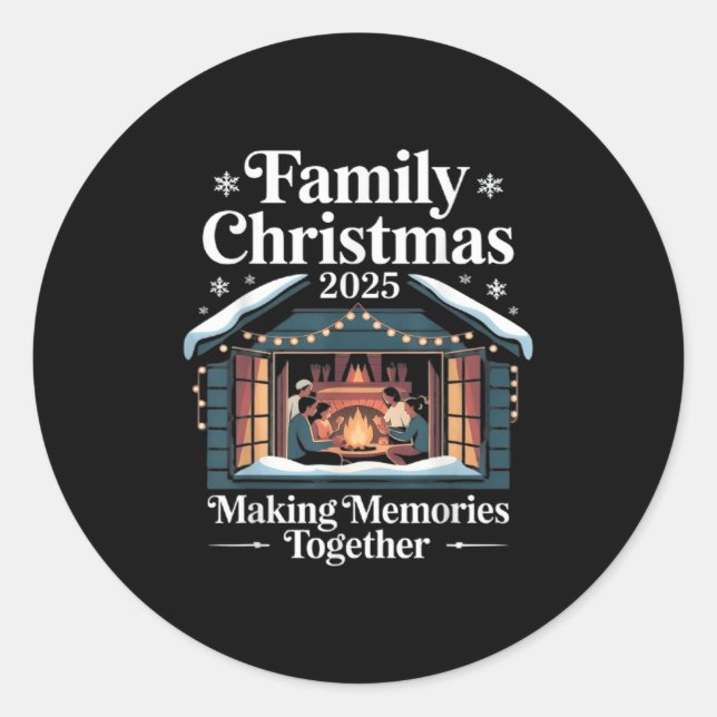 Family Christmas 2025 Matching Squad Santa Elf Fun Classic Round Sticker (Front)