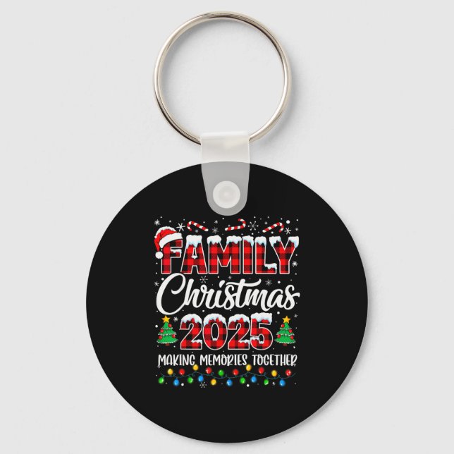 Family Christmas 2025 Matching Squad Santa Red Pla Key Ring (Front)