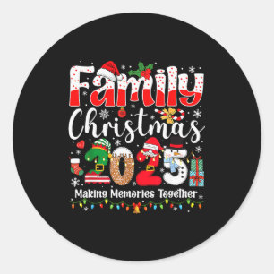 Family Christmas 2025 Matching Squad Santa Xmas Li Classic Round Sticker