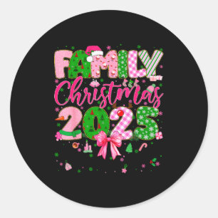 Family Christmas 2025 Matching Tee Xmas Pajamas Gi Classic Round Sticker