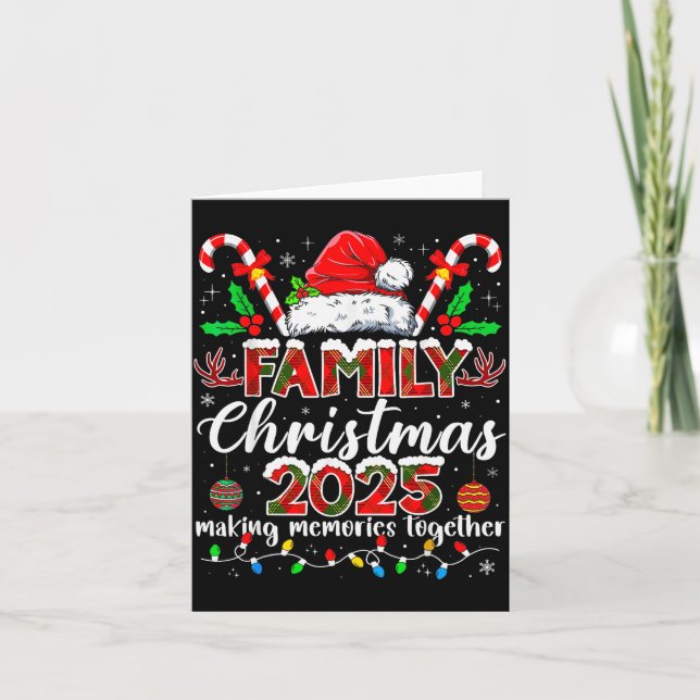 Family Christmas 2025 Matching Tee Xmas Santa Pjs  Card (Front)