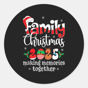 Family Christmas 2025 Matching Xmas Pajamas Christ Classic Round Sticker