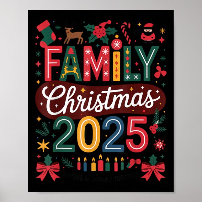 Family Christmas 2025 Squad Santa Elf Xmas Matchin Poster (Front)