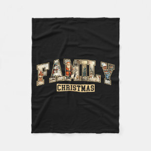 Family Christmas 2025 Vintage Santa Matching Xmas Fleece Blanket