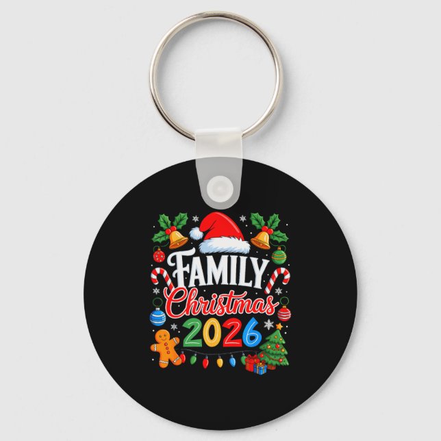 Family Christmas 2026 Matching Pyjamas Xmas Family Key Ring (Front)