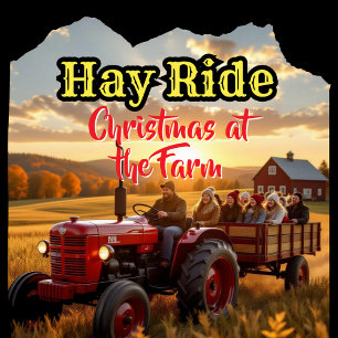 Family Christmas at the Farm Tree Decoration Card