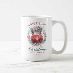Family Christmas Botanical Wreath Matching Holiday Coffee Mug