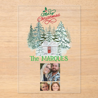Family christmas card acrylic invitations