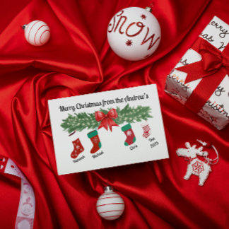 Family Christmas Card - Baby Announcement