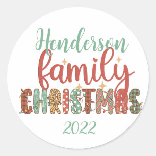 Family Christmas Classic Round Sticker