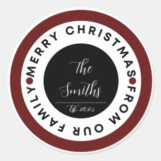 Family Christmas Classic Round Sticker