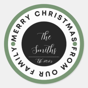 Family Christmas Classic Round Sticker
