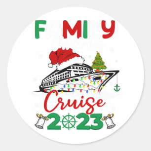 family christmas cruise 2023 merry cruisemas boat  classic round sticker