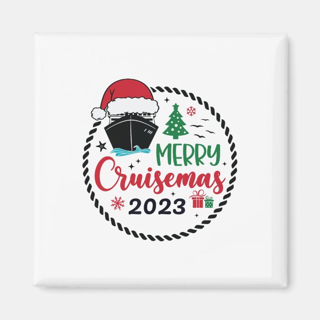 Family Christmas Cruise 2023 Merry Cruisemas Xmas  Magnet (Front)