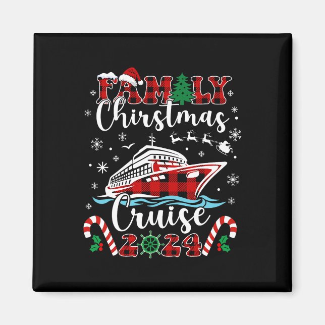 Family Christmas Cruise 2024 Matching Family Cruis Magnet (Front)