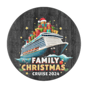 Family Christmas Cruise 2024 Matching Outfit Cutting Board