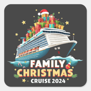 Family Christmas Cruise 2024 Matching Outfit Square Sticker