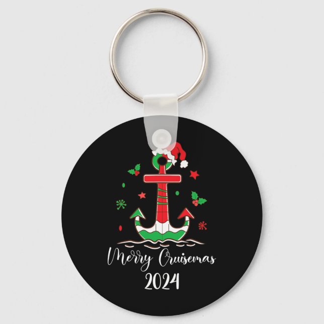 Family Christmas Cruise 2024 Merry Cruisemas Xmas  Key Ring (Front)