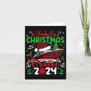 Family Christmas Cruise 2024 Plaid Cute Squad Xmas Card